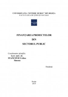 Proiecte în sectorul public - Finanțarea proiectelor din sectorul public - Pagina 1