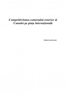 Competitivitatea comerțului exterior al Canadei pe piața internațională - Pagina 1
