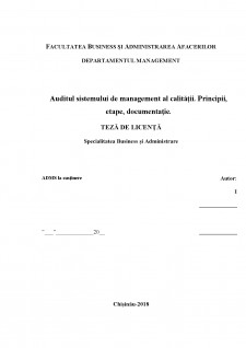 Auditul sistemului de management al calității - Principii, etape, documentație - Pagina 1