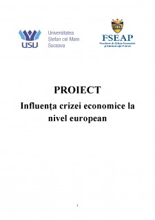 Influența crizei economice la nivel european - Pagina 1