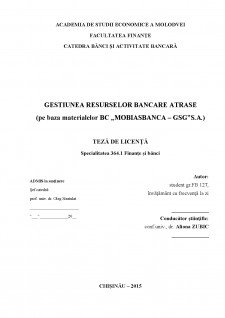 Gestiunea resurselor bancare atrase pe baza materialelor BC MOBIASBANCA - GSG SA - Pagina 1