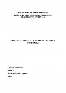Strategii ale mixului de marketing în cadrul firmei Milka - Pagina 1