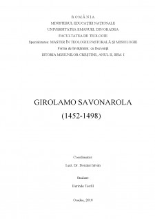 Viatța și impactul lui Girolamo Savonarola (1452-1498) asupra reformei - Pagina 1