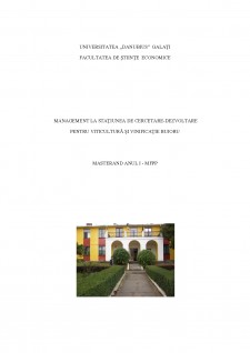 Management la stațiunea de cercetare-dezvoltare pentru viticultură și vinificație Bujoru - Pagina 1