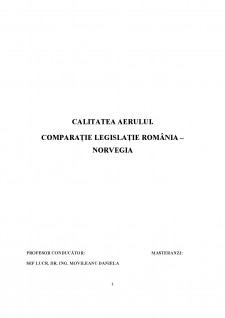 Calitatea aerului - comparație legislație România-Norvegia - Pagina 1