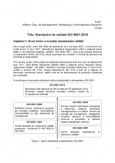Standardul de calitate ISO 9001 din 2015 - Pagina 1