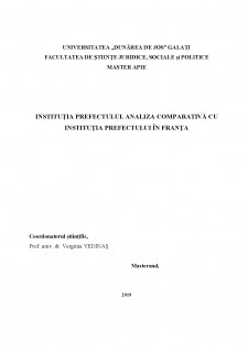 Instituția prefectului - Analiza comparativă cu instituția prefectului în Franța - Pagina 1