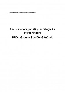 Analiza operațională și strategică a întreprinderii BRD - Groupe Societe Generale - Pagina 1