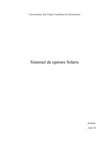 Sistemul de operare Solaris - Pagina 1