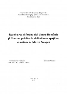 Rezolvarea diferendului dintre România și Ucraina privitor la delimitarea spațiilor maritime în Marea Neagră - Pagina 1