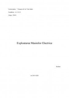 Exploatarea Mașinilor Electrice - Încercarea la gol a MARB-ului - Separarea pierderilor în fier de cele de natură mecanică - Pagina 1