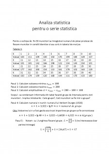 Analiza statistică pentru o serie statistică - Pagina 1