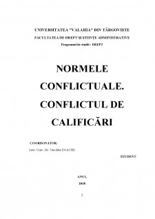 Normele conflictuale - Conflictul de calificări - Pagina 2