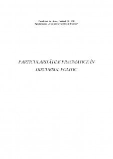 Particularitățile pragmatice în discursul politic - Pagina 1