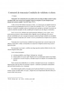 Contractul de tranzacție - Condițiile de validitate și efecte - Pagina 1