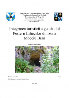 Integrarea turistică a geositului Peșterii Liliecilor din zona Moeciu Bran - Pagina 1