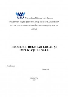 Procesul bugetar local și implicațiile sale - Pagina 1