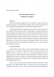 Poziția României în raport cu conflictul ruso-georgian - Pagina 1