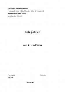 Elite politice - Ion C. Brătianu - Pagina 1