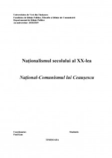Naționalismul secolului al XX-lea - National-Comunismul lui Ceaușescu - Pagina 1