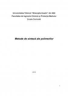 Metode de sinteză a polimerilor - Pagina 1