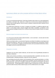 Aprecierea calității serviciilor prestate de Biroul Arhitectului Boroș Adrian - Pagina 3