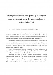 Strategii de integrare socio-profesionale în plan educațional - Pagina 1