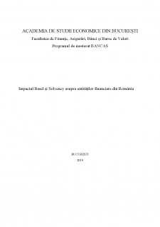 Impactul Basel și Solvency asupra entităților financiare din România - Pagina 1