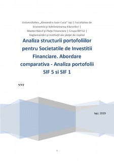 Analiza structurii portofoliilor pentru Societățile de Investiții Financiare. Abordare comparativă - Analiza portofolii SIF 5 și SIF 1 - Pagina 1