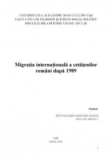 Migrația internațională a cetățenilor români după 1989 - Pagina 1