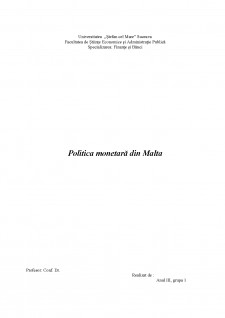 Politica monetară Malta - Pagina 1