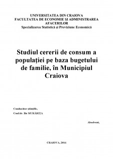 Studiul cererii de consum a populației pe baza bugetului de familie, în Municipiul Craiova - Pagina 2