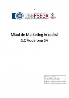 Mixul de Marketing în cadrul SC Vodafone SA - Pagina 1