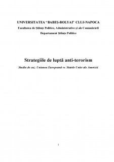 Strategiile de luptă anti-terorism - Uniunea Europeană vs Statele Unite ale Americii - Pagina 1