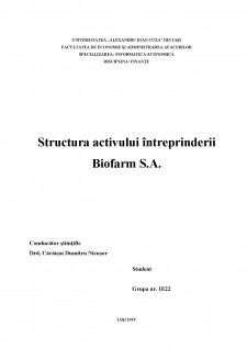 Structura activului întreprinderii Biofarm SA - Pagina 1