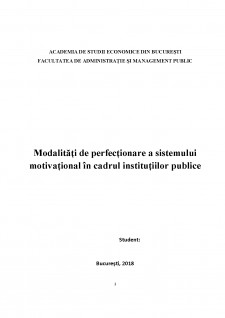 Modalități de perfecționare a sistemului motivațional în cadrul instituțiilor publice - Pagina 1