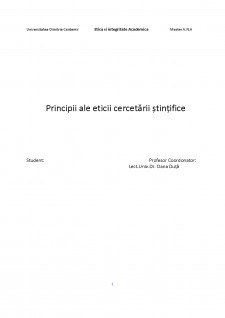 Principii ale eticii - cercetări stințifice - Pagina 1