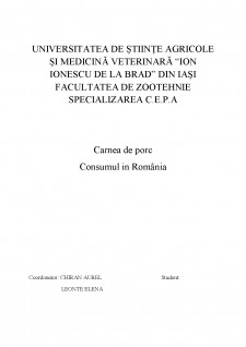 Carnea de porc - Consumul în România - Pagina 1