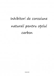 Inhibitori de coroziune naturali pentru oțelul carbon - Pagina 1