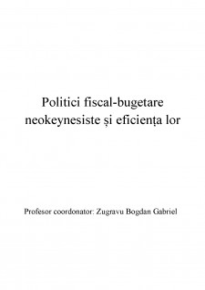 Politici fiscal-bugetare neokeynesiste și eficiența lor - Pagina 1