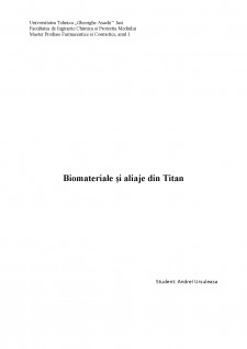 Biomateriale și aliaje din Titan - Pagina 1