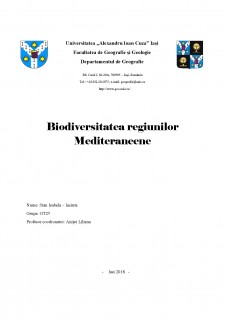 Biodiversitatea Regiunilor Mediteraneene - Pagina 1