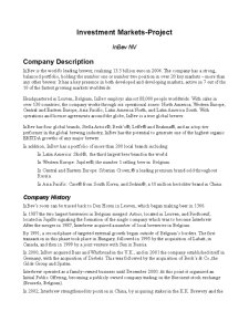 Investment Markets - InBev NV - Pagina 1