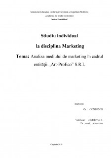 Analiza mediului de marketing în cadrul entității Art-ProEco SRL - Pagina 1