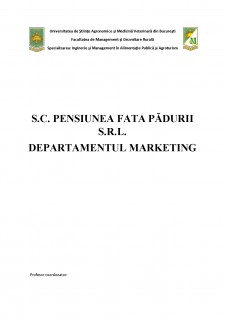 Departamentul Marketing - SC Pensiunea Fata Pădurii SRL - Pagina 1