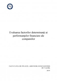 Evaluarea factorilor determinanți ai performanțelor financiare ale companiilor - Pagina 1