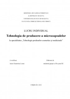Tehnologia de producere a microcapsulelor - Pagina 1