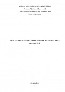 Notiunea, obiectul reglementarii, sistemul și izvoarele dreptului procesual civil - Pagina 1