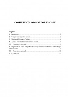 Competența organelor fiscale - Pagina 1
