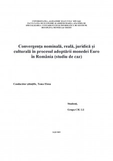 Convergență nominală, reală, juridică și culturală în procesul adoptării monedei Euro în România (studiu de caz) - Pagina 1